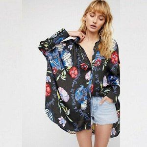 FREE PEOPLE Silky Nights Floral Tunic Top